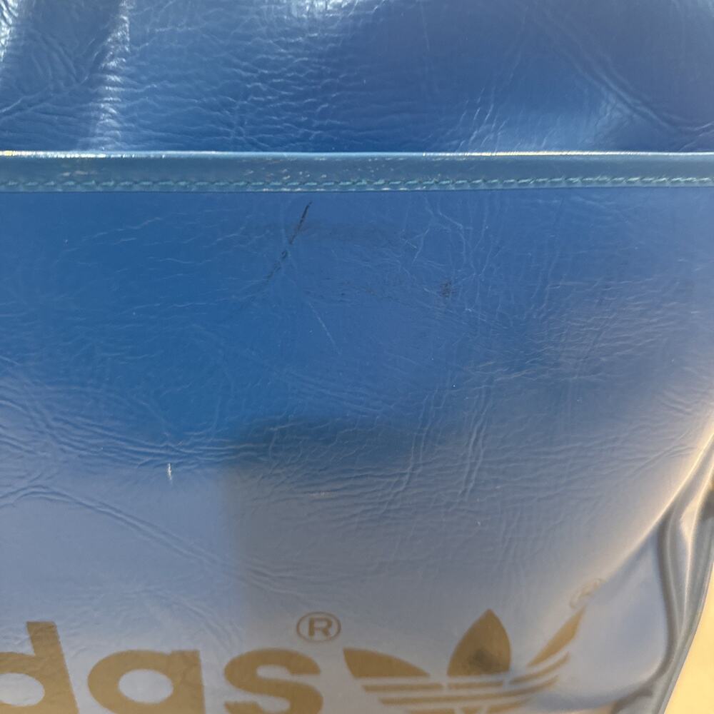 Rare Vintage 1970’s Blue Vinyl Adidas Trefoil Sports,Carryon,Weekend Bag - Picture 12 of 16